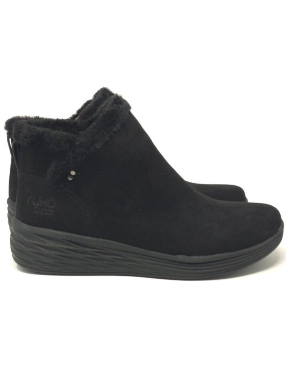 Ryka Nimbus Black Water Repellent Faux Fur Booties Size 9.5M - Picture 3 of 14
